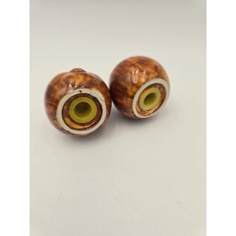 Vintage Salt Pepper Shakers Anthropomorphic Onion Rhinestone Sparkle Eyes Unique
